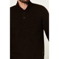 thumbnail image 3 of Brothers And Sons Men's Merino Donegal Button Down Mock Neck Sweater Dark Brown Medium  US, 3 of 4