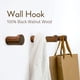 thumbnail image 2 of Perchero rústico moderno para sombreros, toallas, carteras, decoración minimalista hecha a mano, ganchos de pared de madera de nogal negro, juego de 4, 2 of 7