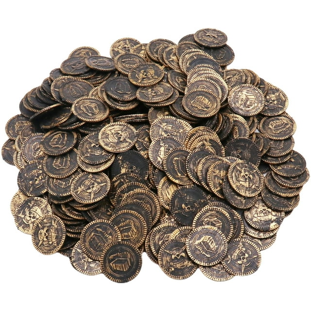 100 Pcs Jouets Trésors de Pirate pour Enfants Accessoires de Jeu de Chasse au Trésor Pièce de Simulation Réutilisable Durable