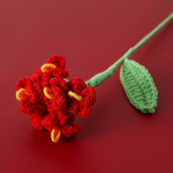 Gmogad Handmade Crochet Flower Bouquet Knitted Simulation Flowers, Yarn Floral Arrangement for Home Office Garden Decor, Unique Gift for Wedding Party Table Decoration