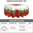 thumbnail image 5 of Christmas Round Tablecloth 60 Inch, Winter Gold Snowflake Red Floral Table Cloth for Xmas Farmhouse Kitchen Decor, Wipeable Polyester Fabric Table Cover for Holiday Party, 5 of 5