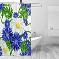 thumbnail image 2 of Coolnut Flower Pattern Bath Shower Curtain Liners 72"x72", Polyester Waterproof Bath Curtains with Hooks for Bathroom Decoration, 2 of 5