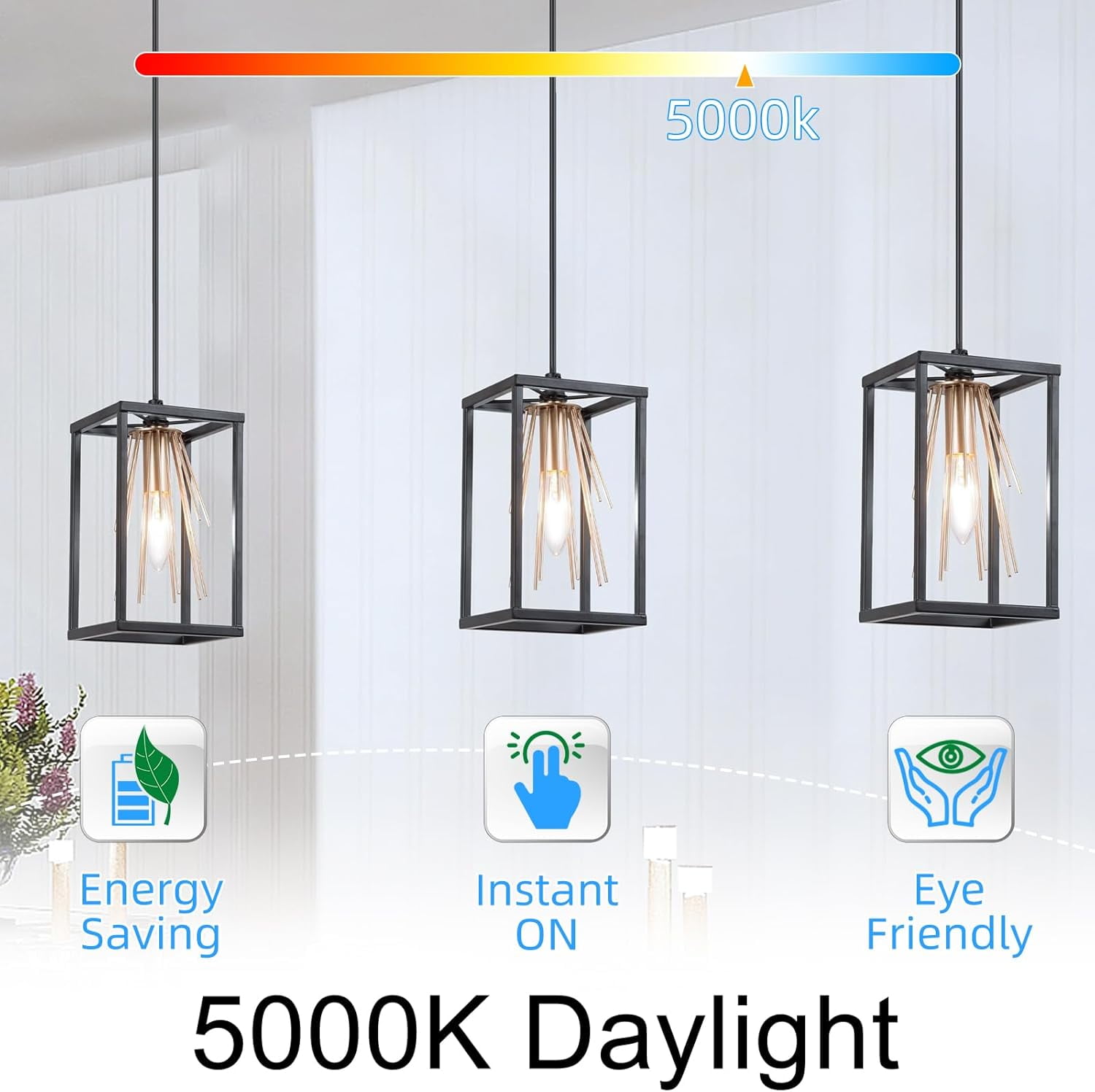 PYYAN-Candelabra Light Bulbs 40 watt Equivalent, E12 LED Bulb Dimmable Chandelier Bulb, 5000K Daylight B10 Candle Light Bulb, 90+CRI, 400LM, Cear Glass, 6 Pack