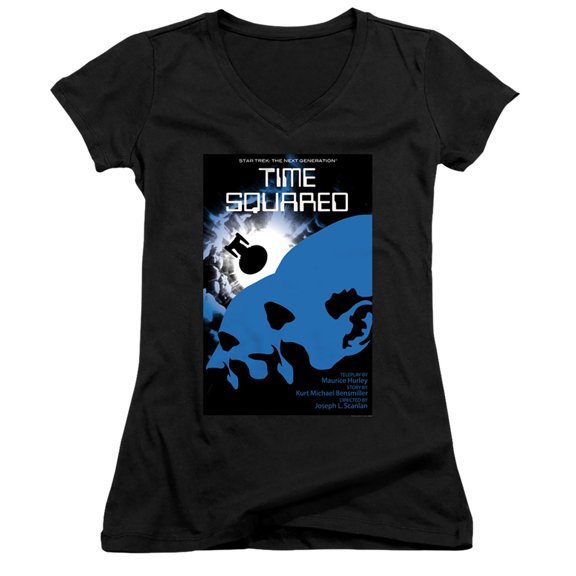 Star Trek Tng Season 2 Episode 13 Junior Women's V-Neck T-Shirt Black