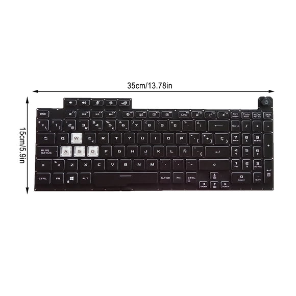 RGB Colorful Backlit Keyboards Spanish Layout Keypad Black ROG strix G731 Key Board Small Enter Laptop Replacement for ASUS ROG strix G731
