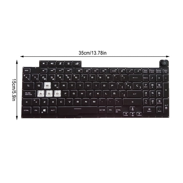 pitrice RGB Colorful Backlit Keyboards Spanish Layout Keypad Black Key Board Small Enter Laptop Replacement for ASUS ROG strix G731