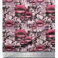 thumbnail image 1 of Soimoi polyester Crepe Fabric Texture & Women Lips Fashion Printed Fabric 1 Yard 52 Inch Wide, 1 of 1