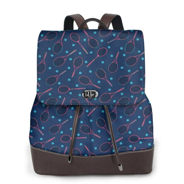 Fotbe Tennis Racket Mochila Bolso con Estampado para Mujer, Mochila Antirrobo de Nylon Impermeable, Bolsa Ligera de Hombro
