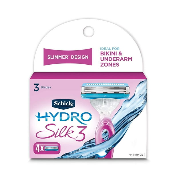 Schick Hydro Silk 3 Razor Blades Refills for Women, 4 ct