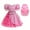 Pink + wig, variant on KAWELL Pink Costume for Girls Halloween Kids Princess Rise Red Pink Heart Dress with Wig Clothes Outfit