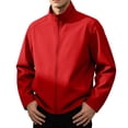 thumbnail image 2 of Fanshiluo Men's Stand Collar Full-Zip Long Sleeve Jacket, Lightweight Windproof Casual Outerwear with Side Pockets for Men,XL,Big and Tall Men, 2 of 8