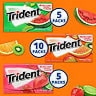 TRIDENT GUM ASSORTED FRUIT SUGAR FREE TROPICAL TWIST WATERMELON TWIST ISLAND BERRY LIME 280CT