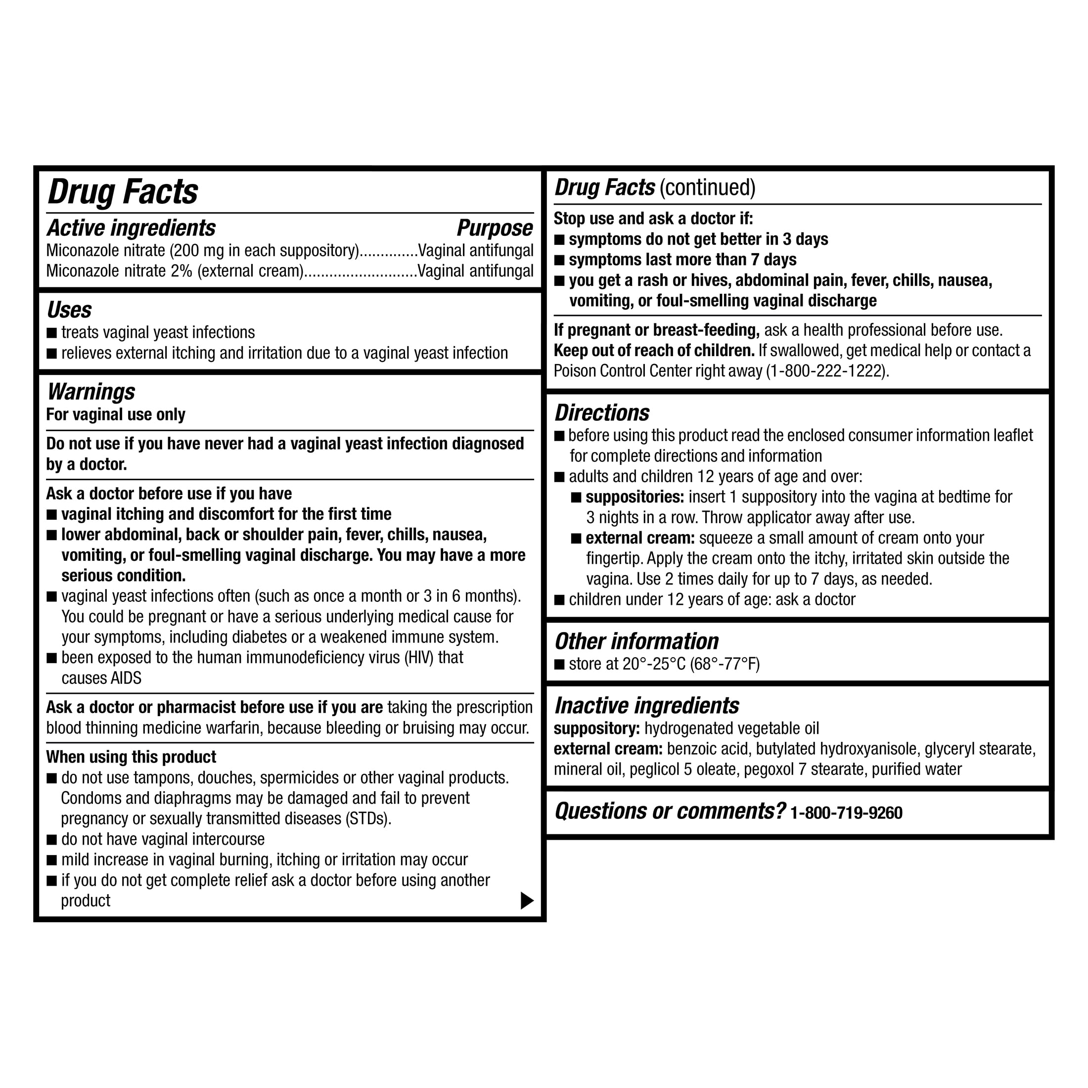 Equate Miconazole 3-Day Antifungal Combination Pack with Suppositories and Cream