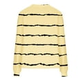thumbnail image 4 of Womens Sweater Cardigans - Long Sleeve Striped Soft Knit Cardigan V Neck Button Up Jacket Fall Casual Outwear (XL, Yellow), 4 of 5