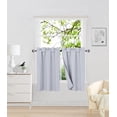 thumbnail image 1 of Sapphire Home Double Microfiber Blackout Curtains - 2-Panel Sets of 27x36 100% Black Out Curtains for Bedroom - Durable 3-Layer Foam Insulated, Sun Blocking Window Curtain - MicroBlkout, 36", Silver, 1 of 4