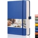 thumbnail image 1 of Cuaderno Notas EMSHOI - 256 pág., piel 120 gsm, notas adhes., A5 reglas univ. mujer/hombre trabajo escuela, 5.75 x 8.38, azul, 1 of 3