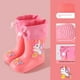 thumbnail image 1 of Botas de lluvia para niños, zapatos de agua antideslizantes cálidos con dibujos animados, botines de bebé de media pantorrilla extraíbles con forro polar para niños y niñas, zapatos de goma para niño, 1 of 5
