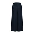 thumbnail image 4 of Xdegoge Women Plus Size Linen Pants with Pockets Wide Leg Pull on Pants Lightweight High Waisted Work Pants 2025 Casual Loose Solid Color Elastic Waisted Palazzo Pants Pantalones De Lino, 4 of 5