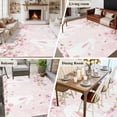 thumbnail image 5 of Cherry Blossom Bunny Area Rugs 8'x10', Washable Small Throw Rugs for Living Room Patio, Pink Spring Modern Farmhouse Floral Indoor Outdoor Rug Non-Slip Low Pile Carpet Runner Reversible Floor Mats, 5 of 8