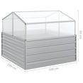 thumbnail image 2 of vidaXL Garden Raised Bed with Greenhouse 39.4"x39.4"x33.5" Silver, 2 of 8