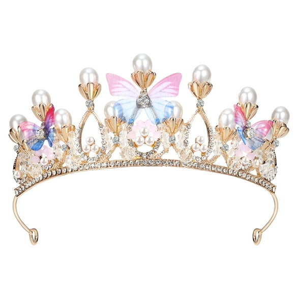 Butterfly Tiara Toddler Girl Multi Color Zinc Alloy Rhinestones Headpiece 1Pack
