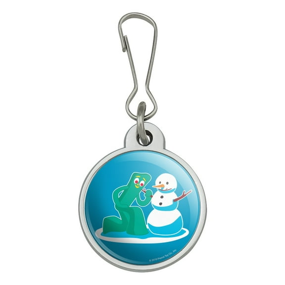 Gumby Making A Snowman Jacket Handbag Purse Luggage Backpack Zipper Pull Charm