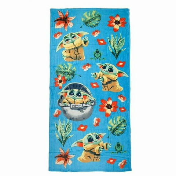 Star Wars 884782 The Mandalorian Tropical Grogu Beach Towel
