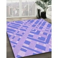 thumbnail image 3 of Ahgly Company Machine Washable Indoor Square Transitional Light Slate Blue Area Rugs, 7' Square, 3 of 7