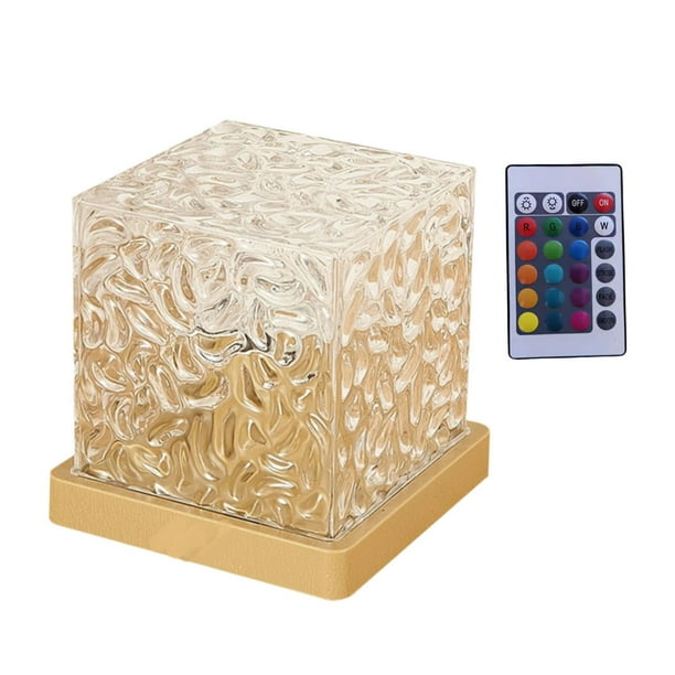 Lámpara de mesa con luz de corrugación de agua y llama dinámica, regalo de cumpleaños, lámpara de mesa con luz ambiental de escritorio para sala de mando a distancia