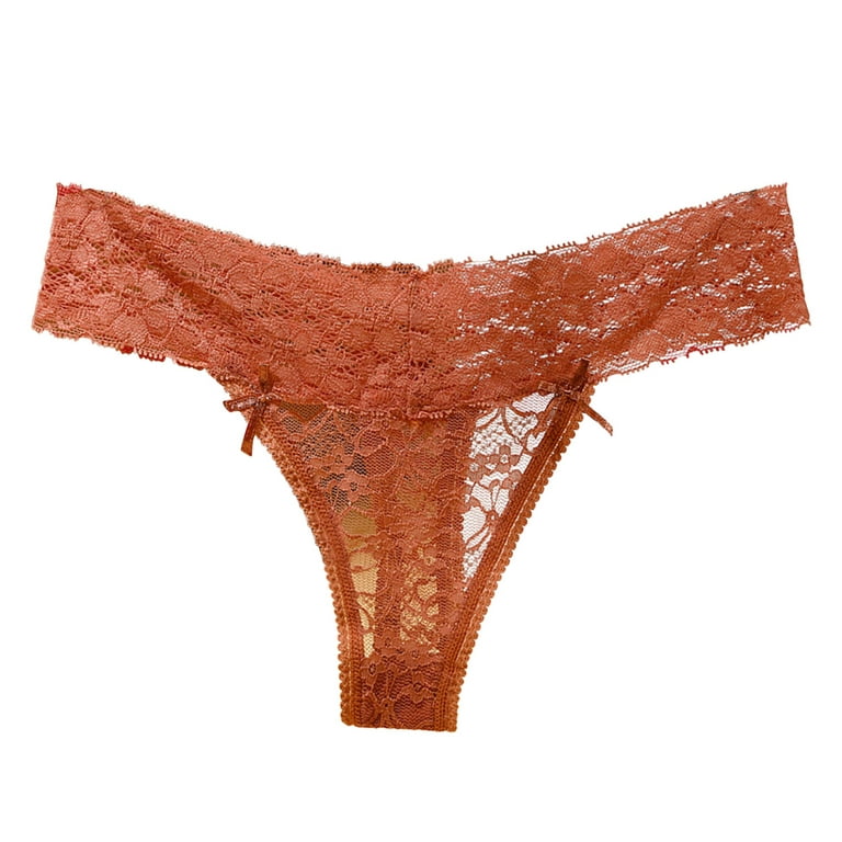 Aayomet Underpants For Women Womens Heart Shaped Hollow Panties Womens Low  Waist Pearl T Line Panties,Red L 