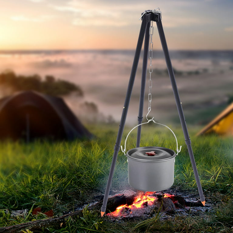 Lightweight Portable Tripod Cooking Fire Pot Pan Holder Picnic Camping  Campfire