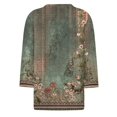 thumbnail image 6 of Wutalume 3/4 Sleeve Tops for Women - Sunflower Print Round Neck 3/4 Sleeve Top, Vintage Blouses for Plus Size Casual Summer, Spring and Everyday Style,Army Green L, 6 of 6