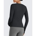 thumbnail image 4 of G4Free BareFeel Maternity Long Sleeve T Shirts Crewneck Ruches Pregnancy Workout Tops with Thumbholes Altheltic Yoga Tee, 4 of 8