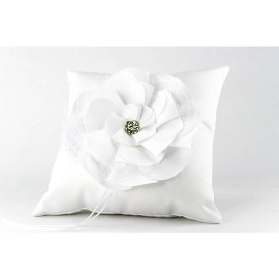 Netted Rose Wedding Ring Bearer Pillow