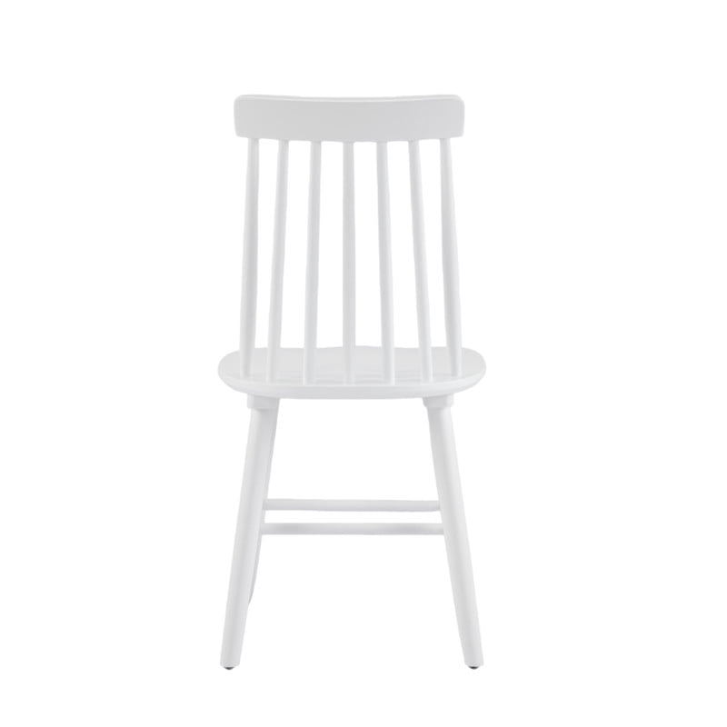 2-Pack Wooden Dining Chairs, Solid Wood Spindle Back Side Chair Set of 2, Mid-Century Modern Armless Kitchen Chairs for Dining Living Room