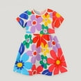 thumbnail image 2 of Robes pour Filles Robe d'Été Décontractée Imprimé Dessin Animé Manches Courtes pour Filles Tenue de Jeu à la Mode, 2 of 6