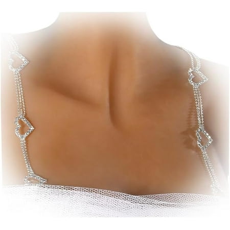 GZhLonKiMa 1Pair Shiny Crystal Shoulder Strap Bra Chain for Women Bridal Wedding Rhinestone Lingerie Strap Shoulder Chain Dress Accessories Jewelry