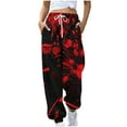 thumbnail image 2 of WXLWZYWL Halloween Pants for Women 2024 Cinch Bottom Sweatpants Women's Casual High Waisted Pockets Joggers Sport Workout Active Baggy Lounge Trousers, 2 of 5