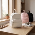 thumbnail image 5 of JuDWoC Cute Backpack Backpack for College Book Bags Quilted Pattern Cloud Plush Keychain Charm Lightweight Water Resistant Multi Layer Storage Rucksack Everyday Laptop Travel Daypack Pack Bag 15.3in, 5 of 5