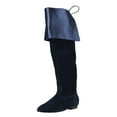 thumbnail image 2 of FSJ Women Knee-High Boots Comfortable Flats Almond Toe Stretchy Suede Fold Boots Cuff with Tassel Size 14 Blue, 2 of 4
