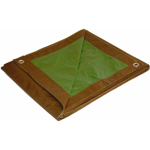Photo 1 of 10x12 Multi-Purpose Brown/Green Medium Duty DRY TOP Poly Tarp (10'x12')
