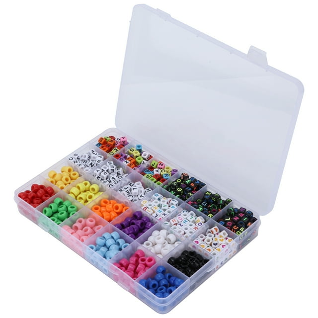 Grandes Perles, Perles à Grand Trou Fil Élastique Perles Arc-en-Ciel Perles de Riz Acrylique pour DIY Fait Main