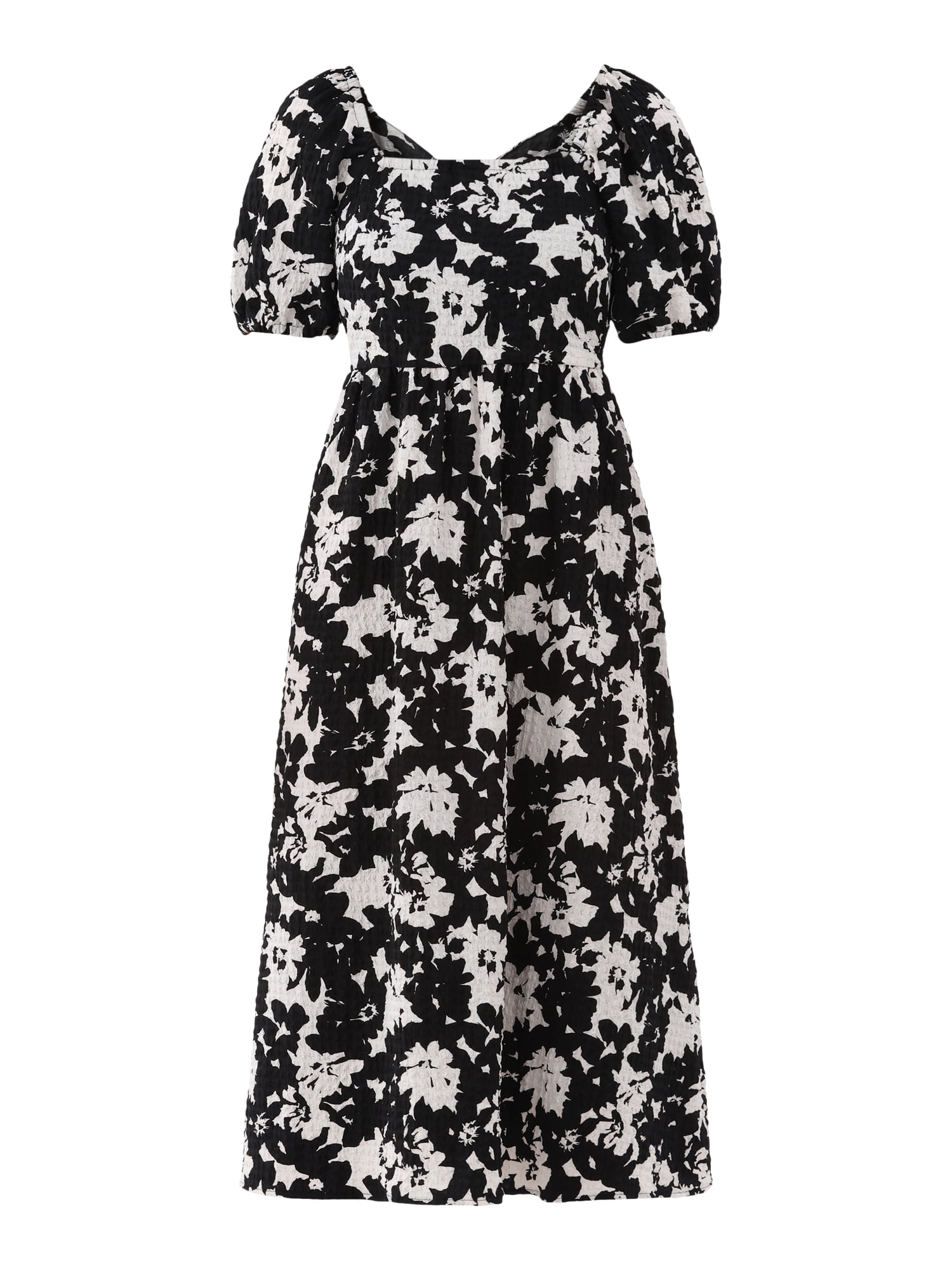 Time and Tru women's Back Tie Midi Dress - Floral Print, Puff Sleeves -  Walmart.com