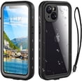 thumbnail image 1 of REQO Waterproof iPhone 13 Case - Full Protection iPhone 13 Waterproof Phone case 6.1 Inch Shockproof Dustproof with Built in Screen Protector and Lanyard (Black), 1 of 7