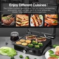 thumbnail image 3 of OSTBA Panini Press Grill con Temperatura Regulable, Parrilla Interior de 4 Rebanadas, Sandwichera Abierta 180 con Bandeja de Goteo, Placas Antiadherentes, Acero Inoxidable, 1200W ABC19, 3 of 7