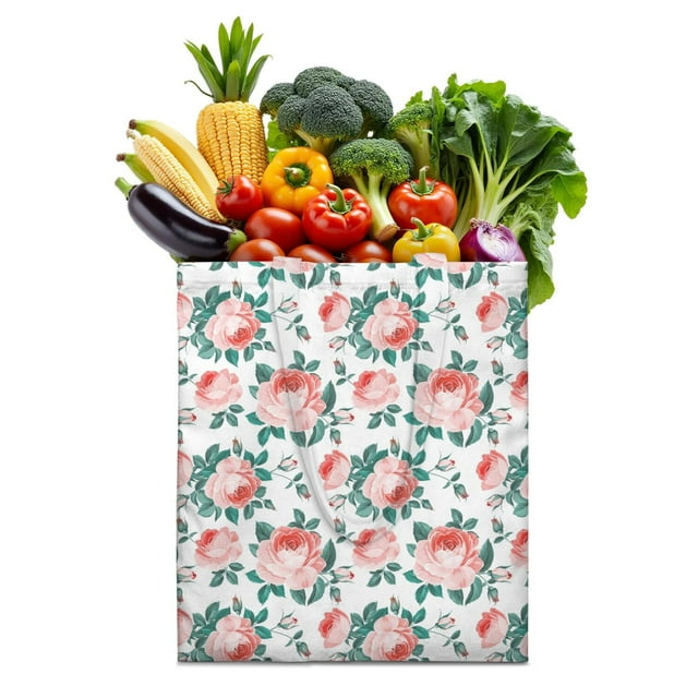 Small Floral Foldable Shopping Bag - Durable & Compact Eco-Friendly Tote for Groceries