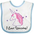 thumbnail image 3 of Inktastic Unicorn Girls Cute Fantasy Girls Baby Bib, 3 of 4
