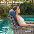 thumbnail image 6 of POCASSY 3PCS Outdoor Swivel Chair Set with Side Table, All Weather Wicker Patio Swivel Chairs with 2-tier Side Table for Porch Garden Balcony - Blue, 6 of 18