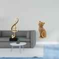 thumbnail image 2 of Escultura de gato músico de resina, figura creativa, adorno de mesa, centro de mesa decorativo, pieza de colección para escritorio, chimenea, entrada,, 2 of 8
