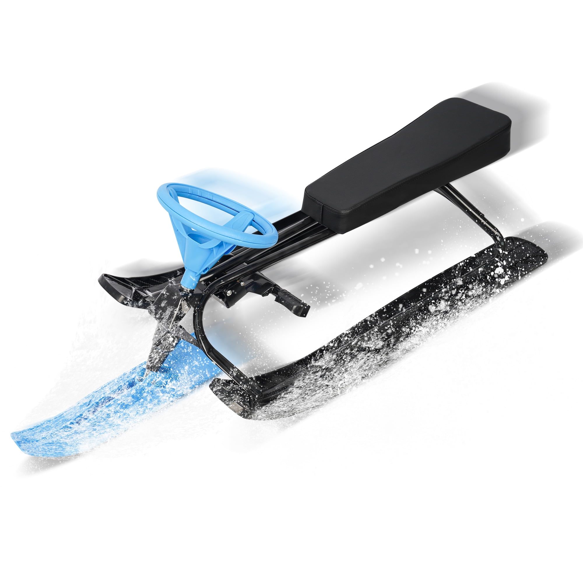 Steering Snow Racer Sled, 45'' Snow Sled with Steering Wheel, Kids Teen ...
